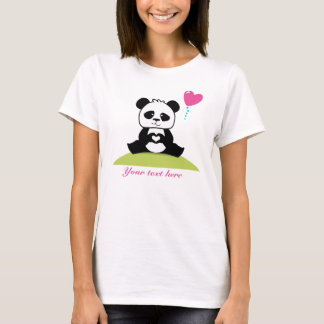 T-shirt Mains faites sur commande de pandas montrant