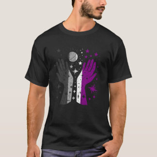 T-shirt Mains Ouvertes As Pride Étoiles Cosmiques Planète 