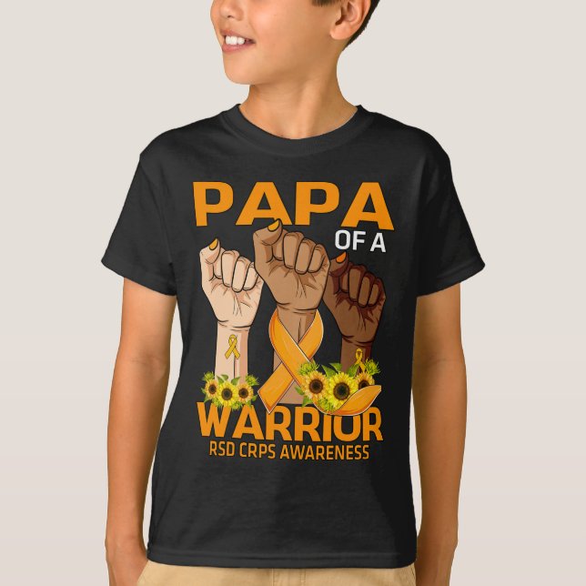 T-shirt Mains Papa d'un guerrier RSD RCPS Sensibilisation  (Devant)