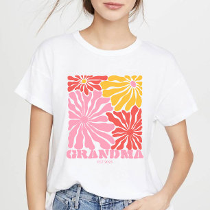 T-shirt maintenant grand-mère nana nounou mimi gigi floral