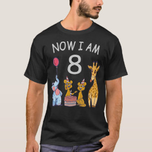 T-shirt Maintenant j'ai 8 ans 8ème anniversaire au Zoo