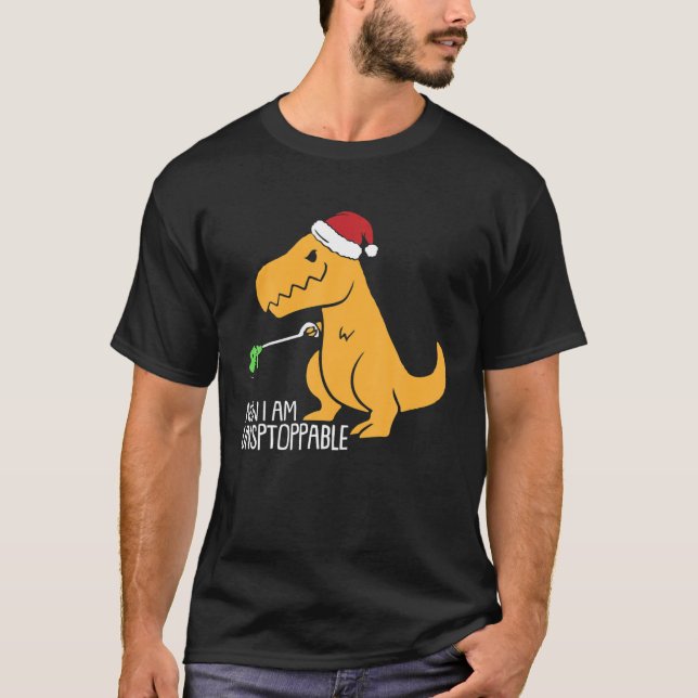 T-shirt Maintenant Je Ne Peux Pas Arrêter Rex Christmas Di (Devant)