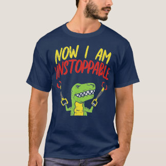 T-shirt Maintenant Je Suis Inarrêtable Trex Dinosaure Drôl