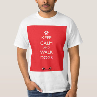 T-shirt Maintenez patte calme et de promenade de chiens de