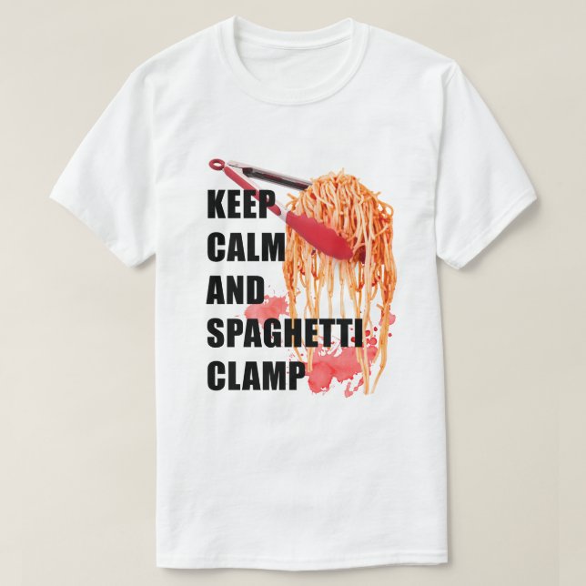 T-shirt maintenir calme et spaghetti collier (Design devant)
