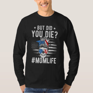 T-shirt Mais Avez-Vous Mort À Momlife Messy Bun Skull Lune
