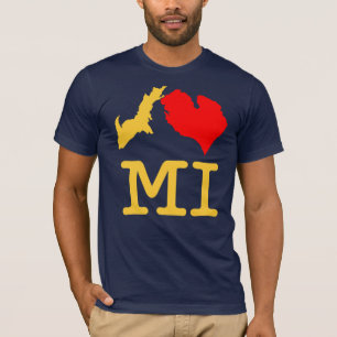 T-shirt Maïs et bleu de MI du ♥ I (coeur Michigan d'I)