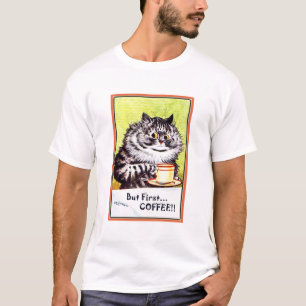 T-shirt "Mais premier café" Vintage Louis Wain Cat