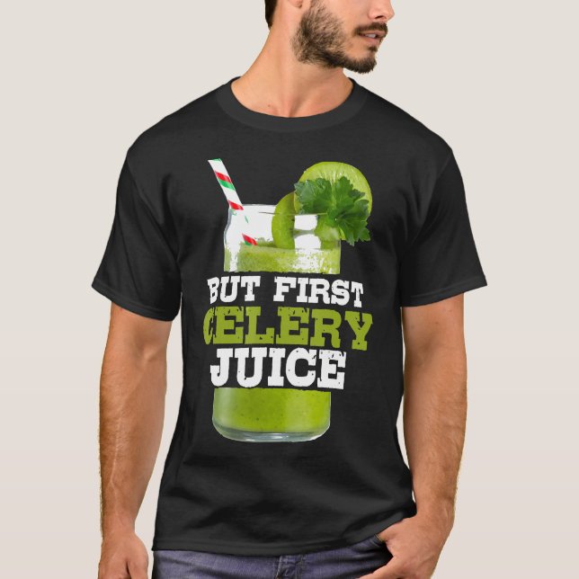 T-shirt Mais Premier Jus De Céleri Drôle Raw Vegan Health  (Devant)