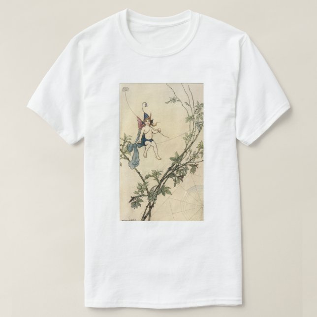 T-shirt Mais Puck était assis sur un fil d'araignée (Design devant)