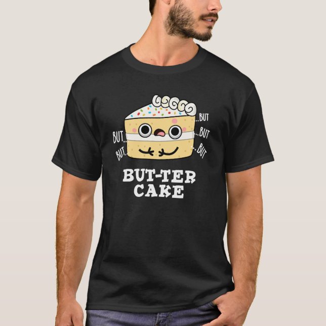 T-shirt Mais-ter gâteau amusant beuret jeu de boutons fonc (Devant)