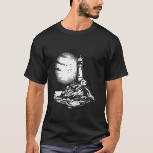 T-shirt Maison de bord de mer phare voile mer plage lumièr