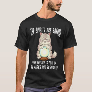 T-shirt Maison de chat de voyance avec marques de boule de