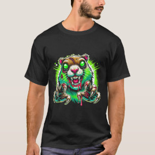 T-shirt Maison de la terreur de chien de prairie zombie Ha