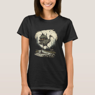 T-shirt Maison de marche sur les jambes de poulet folklore