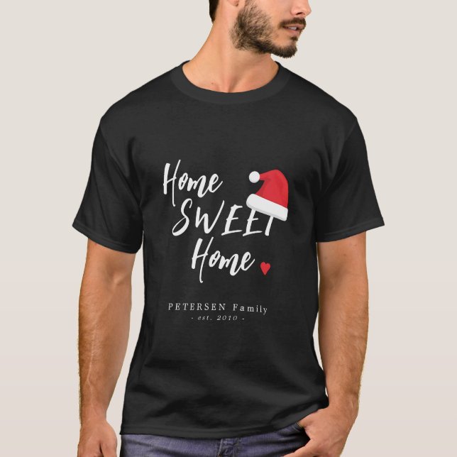 T-shirt Maison de Noël maison douce père Noël nom de famil (Devant)