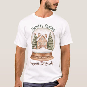 T-shirt Maison de pain d'épice Noël Globe des neiges