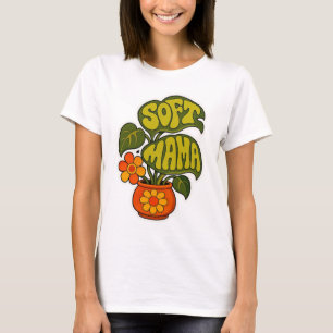T-shirt Maison de plante rétro groovy "Maman Douce" Typogr
