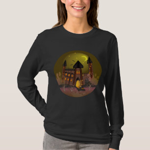 T-shirt Maison de sorcière éffrayante Halloween et château