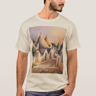 T-shirt Maison de Trulli personnalisée Alberobello Aquarel