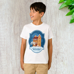 T-shirt Maison D'Hiver Dans La Neige