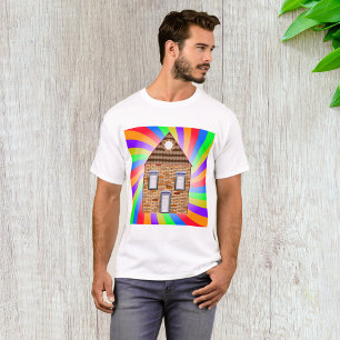 T-shirt Maison en brique psychédélique colorée Conception 
