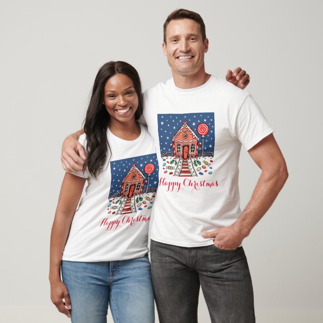 T-shirt maison en pain d'épice de Noël personnalis (Unisexe)