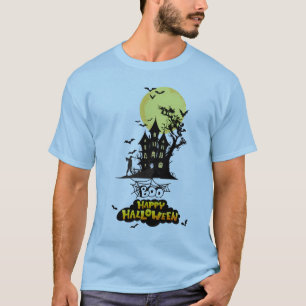 T-shirt Maison hantée effrayante Boo Joyeux Halloween Desi