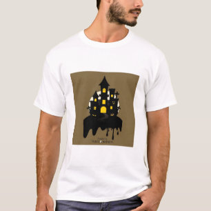 T-shirt Maison hantée effrayante pleine lune Halloween sil