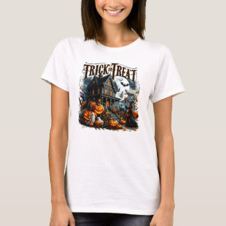 T-shirt Maison hantée lors d'une nuit éffrayante d'Hallowe