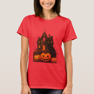 T-shirt Maison Hantée Vintage Nuit d'Halloween