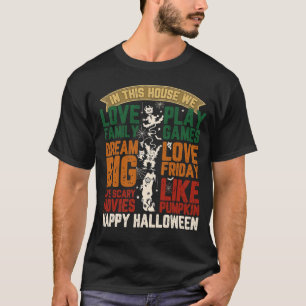 T-shirt Maison Joyeux Halloween Monstres Toiles d'araignée