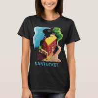Maison rouge de Nantucket nuit bleue voyage