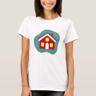 T-shirt Maison rouge mignonne