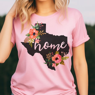 T-shirt Maison Texas Tableau Noir Fleurs Aquarelle État