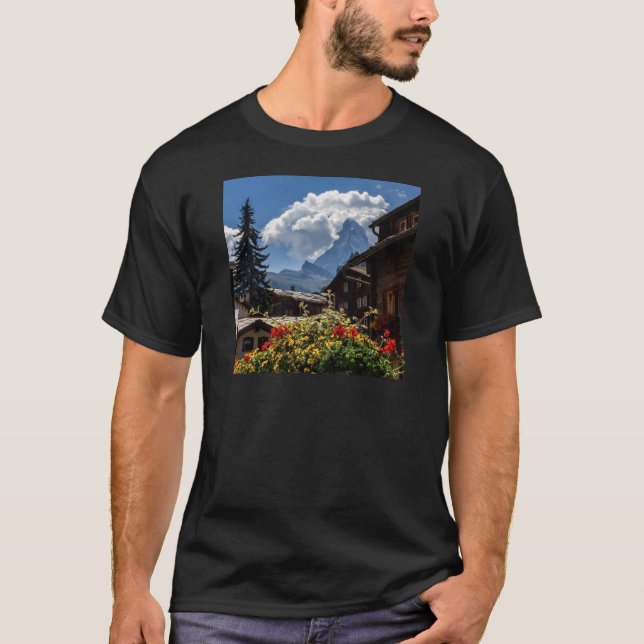 T-shirt Maisons de village de Matterhorn et de Zermatt, (Devant)