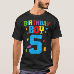 T-shirt Maître Constructeur 5e anniversaire Garçon 5 Bâtim