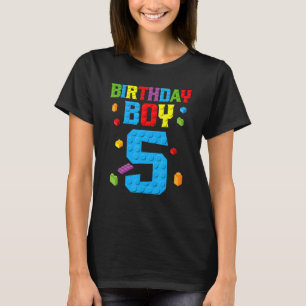 T-shirt Maître Constructeur 5e anniversaire Garçon 5 Bâtim
