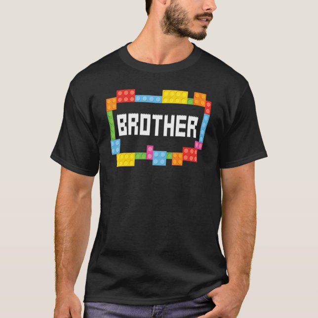 T-shirt Maître constructeur Brother Bricks Blocks Bâtiment (Devant)