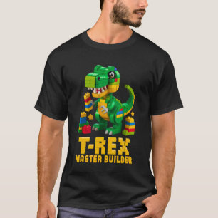 T-shirt Maître Constructeur T-REX Dinosaure Briques de Con
