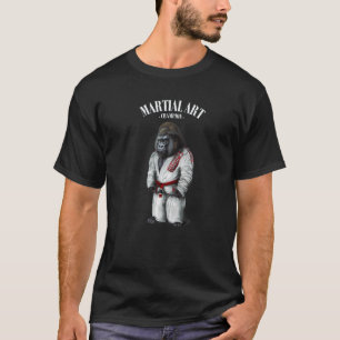 T-shirt Maître de judo karaté Gorilla en judogi blanc 1