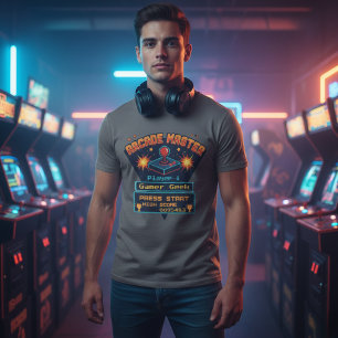 T-shirt Maître de l'Arcade Rétro Personnalisable