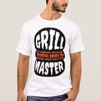 T-shirt Maître du grill Citation BBQ Papa Burger Grillade 