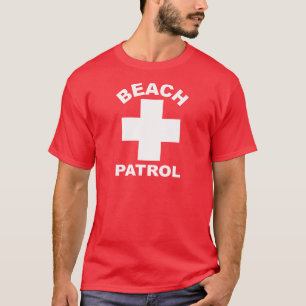 T-shirt Maître nageur blanc de logo de PATROUILLE de PLAG