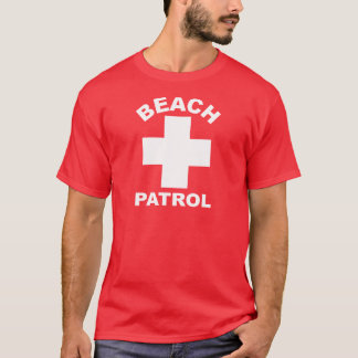 T-shirt Maître nageur blanc de logo de PATROUILLE de PLAGE
