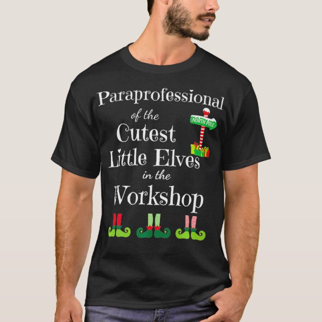 T-shirt Maître Paraprofessionnel Elfes de Noël (Devant)