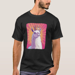 T-shirt Majesté du lama avec un attrait de couronne comiqu