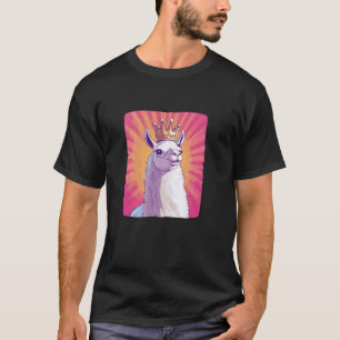 T-shirt Majesté du lama avec un attrait de couronne comiqu