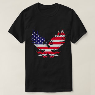 T-shirt Majestic American Flag Eagle Silhouette