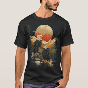T-shirt Majestic Bald Eagles au lever du soleil - Graphiqu